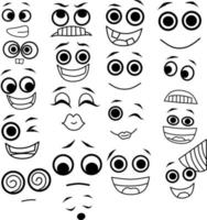 imagen vectorial del emoticono ocular con varias expresiones
