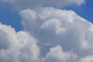 Clear blue sky and white clouds photo