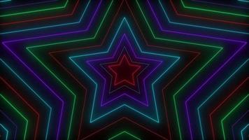 abstrato estrela laser neon brilhante fundo video