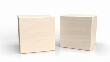 The blank wood cube for background concept 3d rendering photo