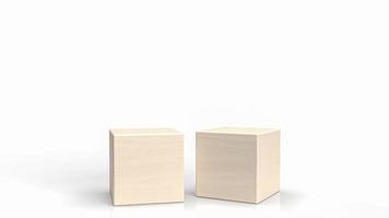 The blank wood cube for background concept 3d rendering photo