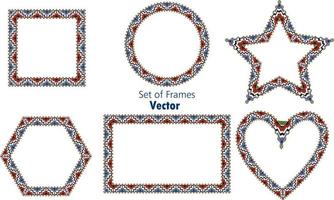 Set of Decorative vintage frames and borders ceramic set vector