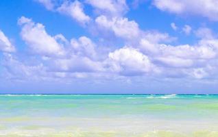 Tropical caribbean beach clear turquoise water Playa del Carmen Mexico. photo