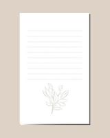 Girly diary page template design, Planner page decorated with flowers vector