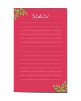 Vector template page personal diary wish list design. Page of a girl's personal diary