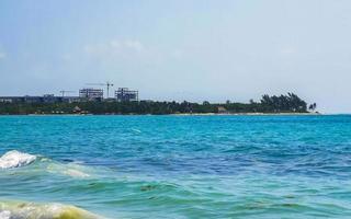 Tropical caribbean beach clear turquoise water Playa del Carmen Mexico. photo