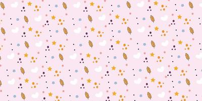 Simple pattern with leaf, love shape and star for minimalist background and wallpaper vector