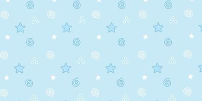 Abstract simple shape pattern background. Blue wallpaper with star and spiral vector