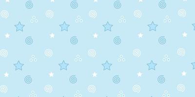 Abstract simple shape pattern background. Blue wallpaper with star and spiral vector