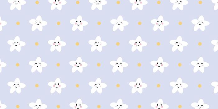 patrón de ilustración de personaje de estrella simple para diseño de fondo infantil vector