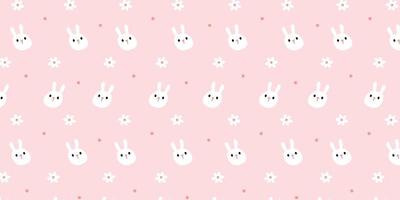 Cute bunny pattern for background design. Minimalist rabbit illustration for girls wallpaper vector