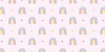 patrón de arco iris minimalista para niños fondo y fondo de pantalla vector