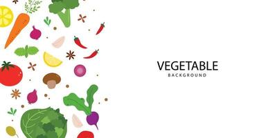 plantilla de diseño de banner de verduras con espacio de copia vector