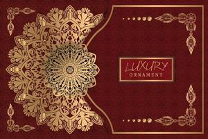 Luxury golden geometric mandala ornament shape background. vector ethnic mandala