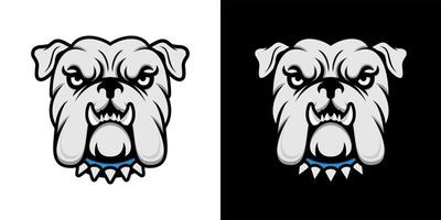 bulldog head illustration design vector