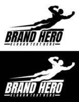 vector de diseño simple creativo de logotipo de héroe