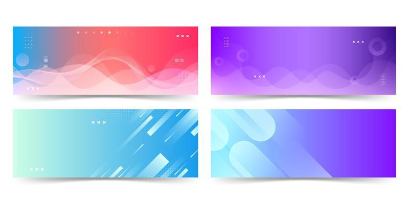 banner background. full color, gradation, collection set