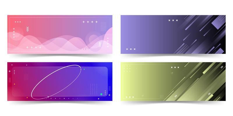 banner background. full color, gradation, collection set