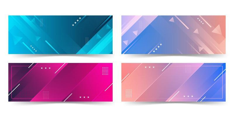 banner background. full color, gradation, collection set