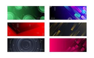 banner background. full color, gradation, collection set vector