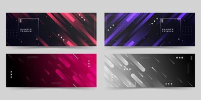 banner background. full color, gradation, collection set vector