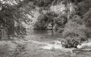 Plitvice Lakes National Park waterfall turquoise blue green water Croatia. photo