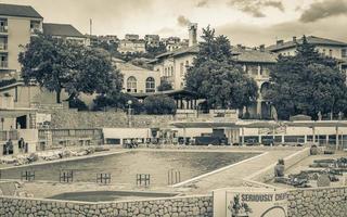 Pool at the beach and promenade in Novi Vinodolski Croatia. photo