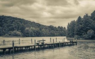 Pier jetty Plitvice Lakes National Park Croatia best Destinations landscapes. photo