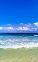 Tropical caribbean beach clear turquoise water Playa del Carmen Mexico. photo