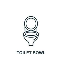 Toilet Bowl icon from interior collection. Simple line element Toilet Bowl symbol for templates, web design and infographics vector