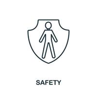 Safety icon from insurance collection. Simple line Safety icon for templates, web design and infographics vector