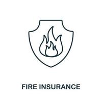 Fire Insurance icon from insurance collection. Simple line Fire Insurance icon for templates, web design and infographics vector