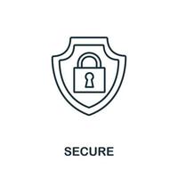 Secure icon from insurance collection. Simple line Secure icon for templates, web design and infographics vector