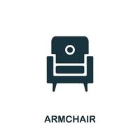 icono de sillón. ilustración simple de la colección de muebles. icono de sillón creativo para diseño web, plantillas, infografías vector