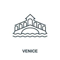 icono de venecia de la colección de italia. icono de Venecia de línea simple para plantillas, diseño web e infografía vector