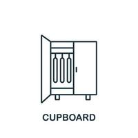 Cupboard icon from interior collection. Simple line element Cupboard symbol for templates, web design and infographics vector