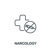 Narcology icon from medical collection. Simple line element Narcology symbol for templates, web design and infographics vector