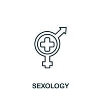 Sexology icon from medical collection. Simple line element Sexology symbol for templates, web design and infographics vector