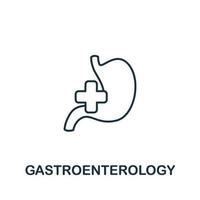 ícono de gastroenterología de la colección médica. símbolo de gastroenterología de elemento de línea simple para plantillas, diseño web e infografía vector