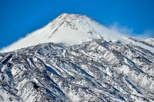 Snowy mountains view photo