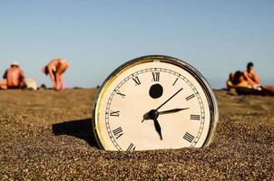 Clock on the ground photo