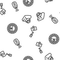 Selfie Photo Camera Vector Seamless Pattern