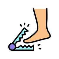 severe pain when walking color icon vector illustration