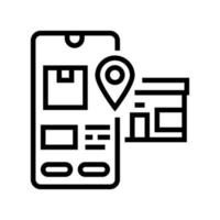 pick up location delivery line icon vector illustration