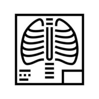 línea de radiología de rayos x icono vector ilustración plana