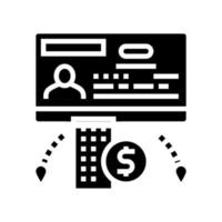 business visa glyph icon vector illustration