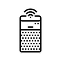 smart speaker line icon vector illustration