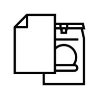 ilustración de vector de icono de línea de bolsa de papel de alimentos