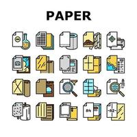 Paper List For Printing Poster Icons Set Vector