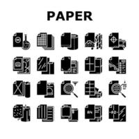 Paper List For Printing Poster Icons Set Vector